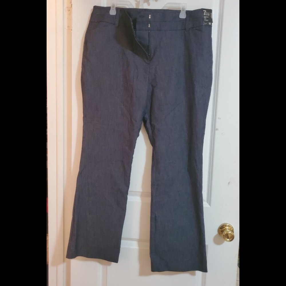 NY&Co 7th Avenue Modern Fit Pant 18 Average (Plus) Blue/Blue Wash
